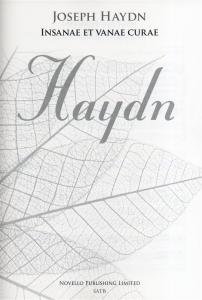 Joseph Haydn: Insanae Et Vanae Curae (New Engraving)