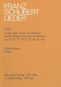 Franz Schubert: Songs with Lyrics by Rückert, Scott, Schlegel and other Poets
