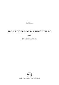 Carl Nielsen: Jeg Lægger Mig Saa Trygt Til Ro (SSA)