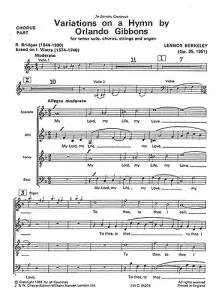 Lennox Berkeley: Variations On A Hymn By Gibbons Op.35 (Chorus Part)