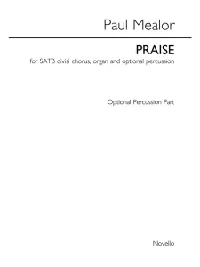 Paul Mealor: Praise (Percussion Part)