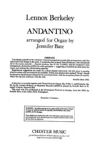 Lennox Berkeley: Andantino For Organ