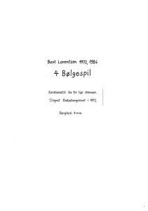 Bent Lorentzen: 4 Bølgespil
