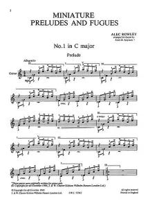 Rowley: 5 Miniature Preludes And Fugues for Guitar