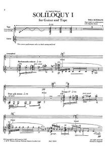 Thea Musgrave: Soliloquy I Gtr/cass Gtr Part