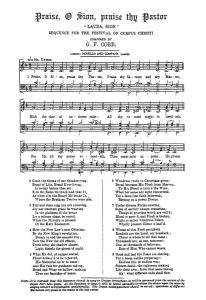 Gerard Francois Cobb: Praise O Sion Praise Thy Pastor