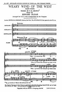 Edward Elgar: Weary Wind Of The West (SSA)
