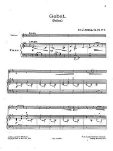 Oskar Rieding: Gebet Op.22 No.4
