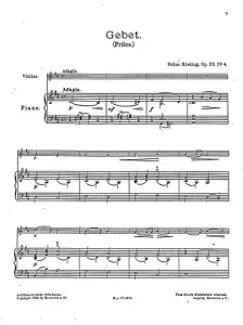 Oskar Rieding: Gebet Op.22 No.4