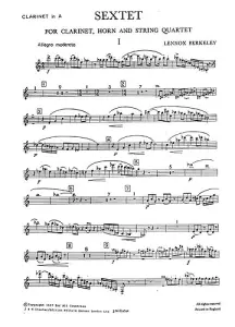 Lennox Berkeley: Sextet Op. 47 (Parts)