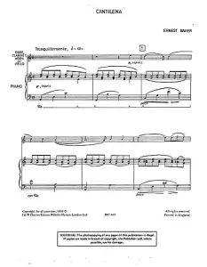 Ernest Baker: Cantilena For Clarinet And Piano