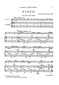Francis Poulenc: Elegie