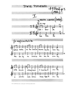 Henryk Gorecki: 2 Sacred Songs Op.33