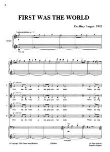 Burgon: First Was The World (Vocal Score)