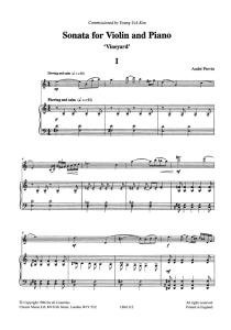 Andre Previn: Sonata For Violin And Piano 'Vineyard'