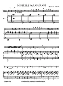 Michael Nyman: Miserere Paraphrase (Violin/Piano)