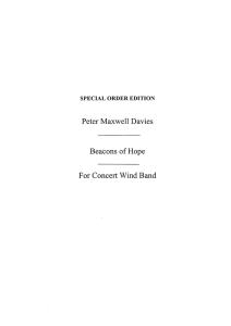 Peter Maxwell Davies: Beacons Of Hope (Score)