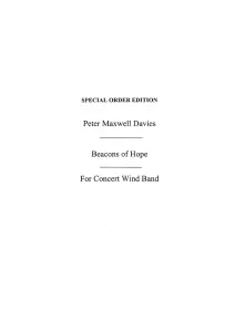 Peter Maxwell Davies: Beacons Of Hope (Score)