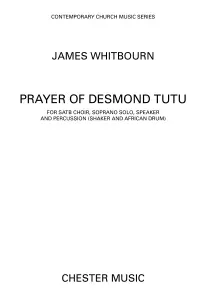 James Whitbourn: A Prayer Of Desmond Tutu (SATB)