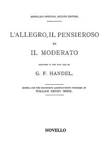 Handel: L'allegro Il Pensieroso Ed Il Moderato