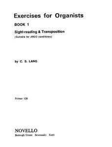 C.S. Lang: Exercises For Organists Book 1