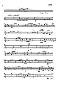 Gustav Holst: Quintet In A Minor For Piano and Wind Op.3 (Parts)