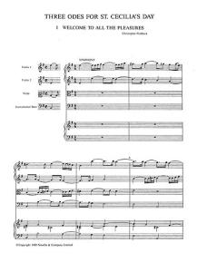 Purcell, H Welcome To All The Pleasures V/S + Strings