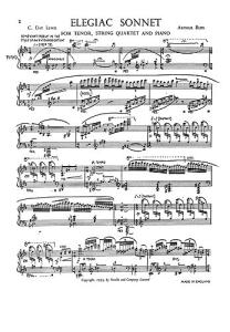 Arthur Bliss: Elegiac Sonnet (Full Score)