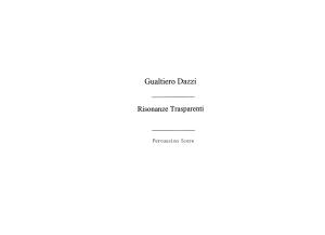 Gualtiero Dazzi: Risonanze Trasparenti