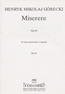 Henryk Gorecki: Miserere Op.44 (Vocal Score)