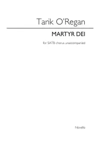 Tarik O'Regan: Martyr Dei (Vocal Score)
