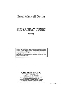 Peter Maxwell Davies: Six Sanday Tunes (Full Score)