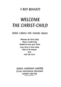 F. Bennett: Welcome The Christ Child