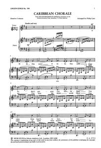 Lane, P Caribbean Chorale Unison