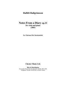 Haflidi Hallgrimsson: Notes From A Diary Op. 33