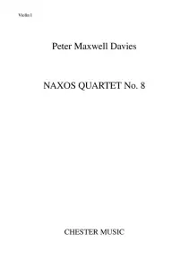 Peter Maxwell Davies: Naxos Quartet No.8 (Score)