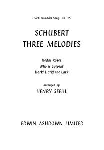 Geehl, H Schubert Three Melodies 2 Pt