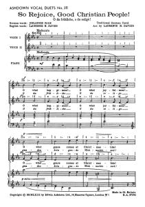 L.H Davies: So Rejoice Good Christian People
