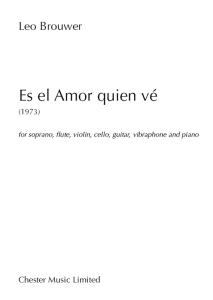 Leo Brouwer: Es el Amor quien vé