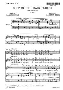 Handel, G.F Deep In The Shady Forest Ssa/Pf