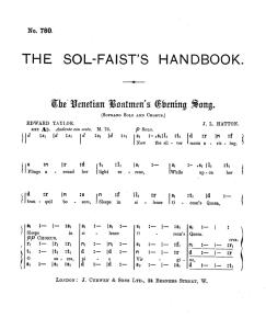 Hatton, J The Venetian Boatmen's Evening Song Satb Tonic Solfa