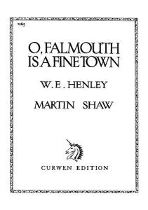 Shaw, M O,falmouth Is A Fine Town Voice/Piano