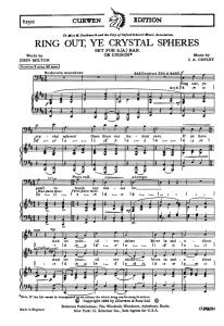 Copley, I Ring Out, Ye Crystal Spheres S(A)Bar/Pf