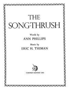 Thiman, E The Song-thrush Voice/Piano