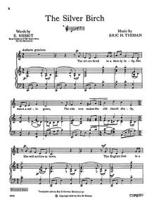 Thiman, E The Silver Birch Voice And Piano