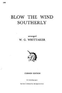 Whittaker, W Blow The Wind Southerly Voice And Piano