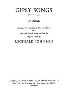Dvorak, A Gipsy Songs Ssa/Piano