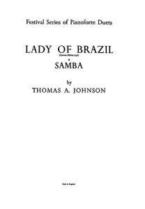 Johnson, T Lady Of Brazil-a Samba Piano Duet