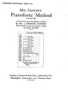 Mrs Curwen's Pianoforte Method Unbarred Sentences Steps I-VI