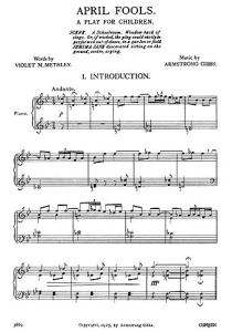 Armstrong Gibbs April Fools (A Play For Children) Unison/Piano